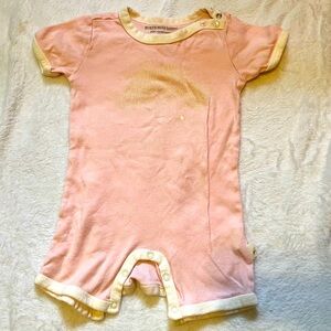 Pink Burt’s Bees onesie romper